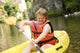 Canoeing Girl With Down Wall Decal