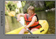Canoeing Girl With Down Wall Decal