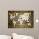 Grunge Wood World Map Wall Decal
