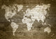 Grunge Wood World Map Wall Decal