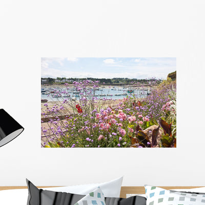 Coast Brittany Covered With Flowers Wall Decal shown on a wall