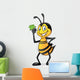 Cartoon Bee With Money Wall Decal