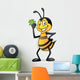 Cartoon Bee With Money Wall Decal