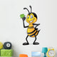 Cartoon Bee With Money Wall Decal