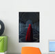 Woman Red Cloak Walking Wall Decal