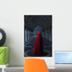 Woman Red Cloak Walking Wall Decal