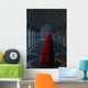 Woman Red Cloak Walking Wall Decal