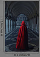 Woman Red Cloak Walking Wall Decal