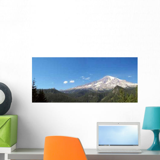 Mount Rainier With Blue Wall Decal
