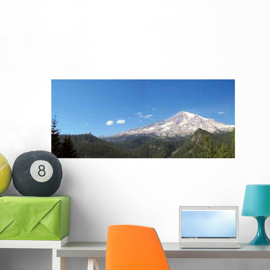 Mount Rainier With Blue Wall Decal
