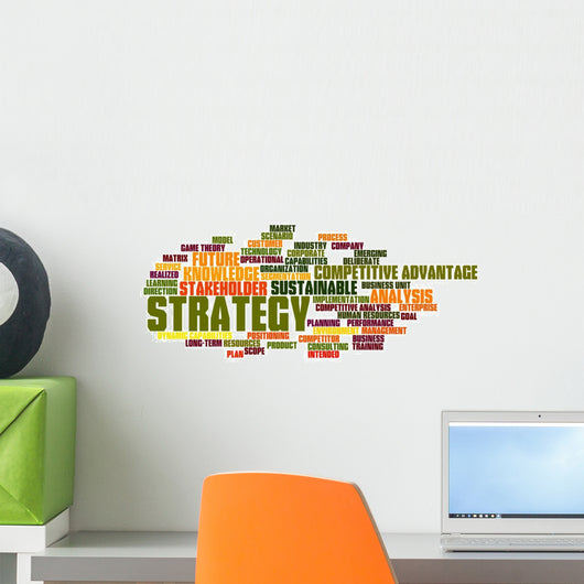 Strategy Word Cloud Colors Wall Decal