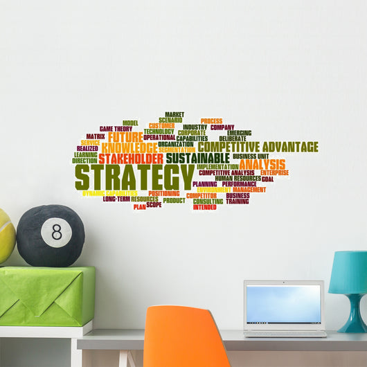 Strategy Word Cloud Colors Wall Decal