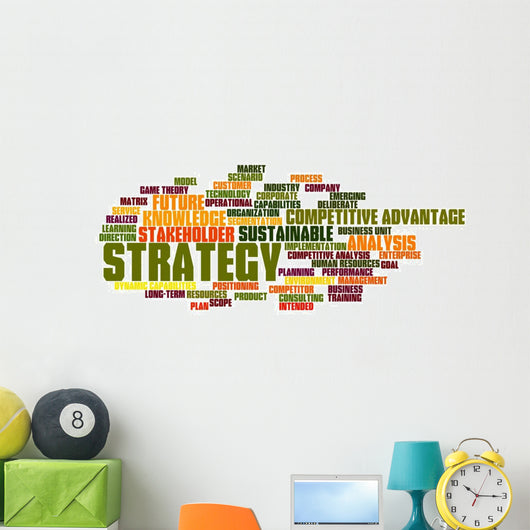 Strategy Word Cloud Colors Wall Decal
