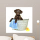 Lab Puppy Getting Bath Wall Decal