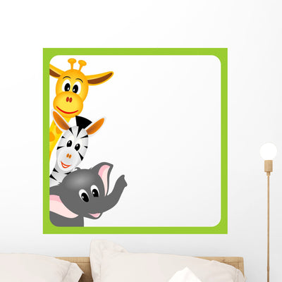 Bitmap Illustration Little Giraffe Wall Decal shown on a wall