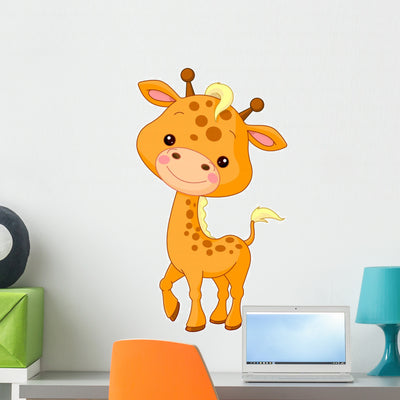 Fun Zoo Giraffe Wall Decal shown on a wall