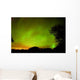 Green Northern Lights Over a Forest Wall Decal