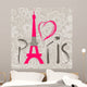Paris Lettering Over Lace Wall Decal