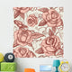 Vintage Roses Seamless Pattern Wall Decal