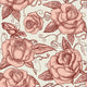Vintage Roses Seamless Pattern Wall Decal
