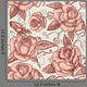 Vintage Roses Seamless Pattern Wall Decal