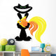 Cat With Fish Wall Decal
