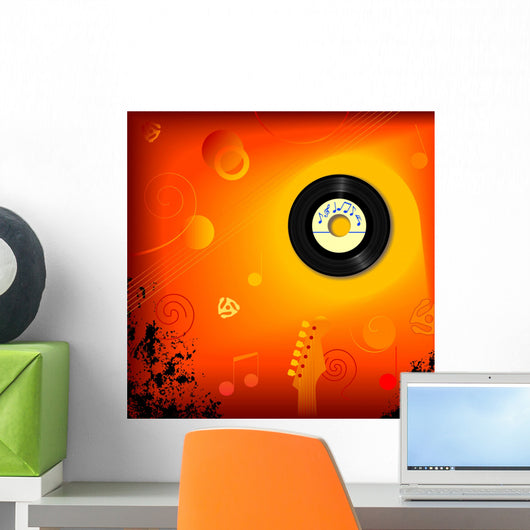 Retro 45 Rpm Record Wall Decal