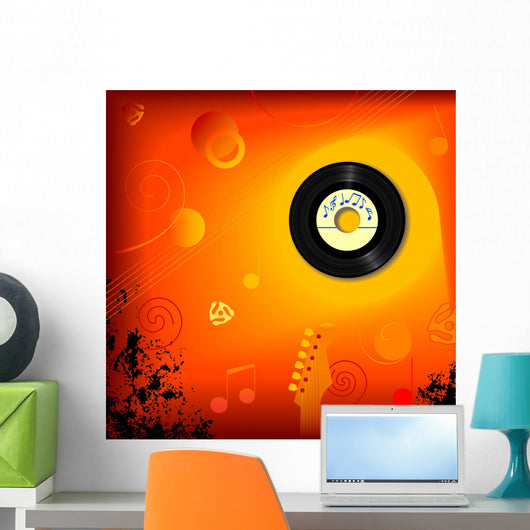 Retro 45 Rpm Record Wall Decal