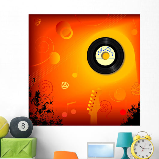 Retro 45 Rpm Record Wall Decal