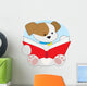 Cute Puppy Reading Wall Decal