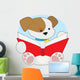 Cute Puppy Reading Wall Decal