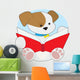 Cute Puppy Reading Wall Decal