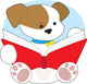 Cute Puppy Reading Wall Decal