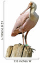 Roseate Spoonbill Wood Post Wall Decal