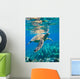 Green Sea Turtle Swimming Wall Decal