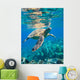 Green Sea Turtle Swimming Wall Decal