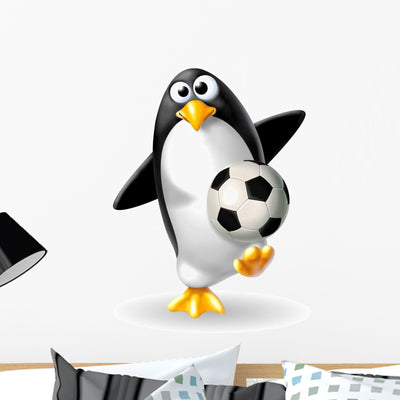Penguin Player Wall Decal shown on a wall
