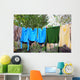 Colorful Clothes on a Laundry Line Wall Decal