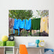 Colorful Clothes on a Laundry Line Wall Decal