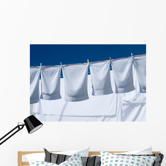 Towels on a Laundry Line Wall Decal