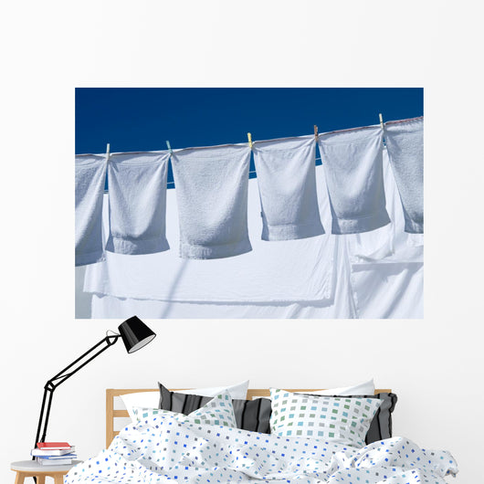 Towels on a Laundry Line Wall Decal