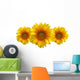 Three Sunflower Wall Decal