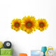 Three Sunflower Wall Decal