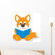 Fox Cub Reading Book Wall Decal