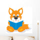 Fox Cub Reading Book Wall Decal
