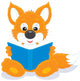 Fox Cub Reading Book Wall Decal
