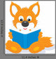 Fox Cub Reading Book Wall Decal