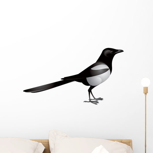 Magpie Bird Realistic Vector Wall Decal