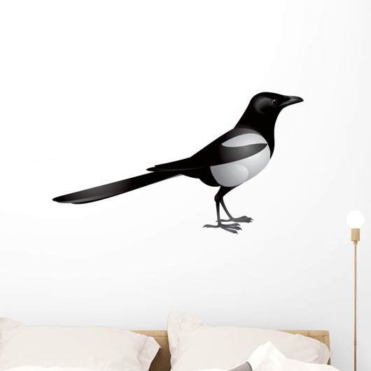 Magpie Bird Realistic Vector Wall Decal