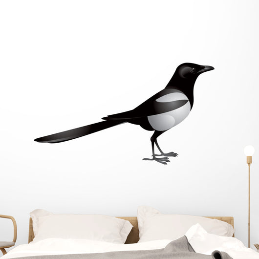 Magpie Bird Realistic Vector Wall Decal